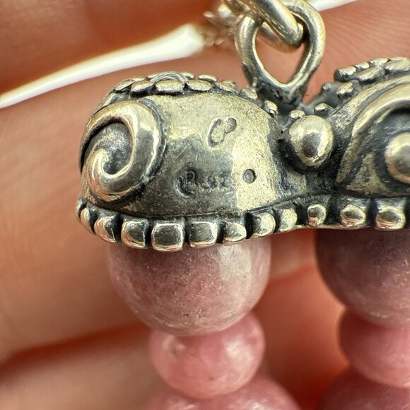 Carolyn Pollack Bracelet Pink Rhodonite Cabochon Oval Bead Sterling Silver 925 - Picture 9 of 11